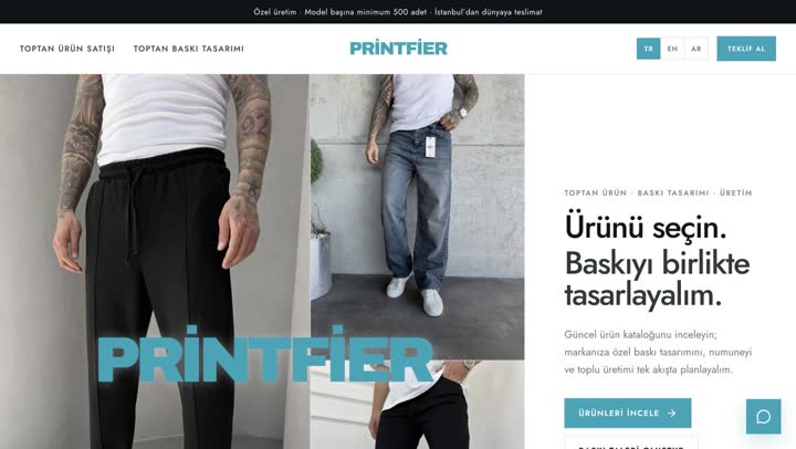 Printfier web sitesi